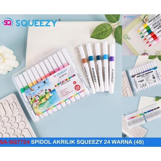

Ready 1 Set 24 Pcs Spidol Kuas Akrilix Acrylix Brush Pen Maker 24 Warna Permanen