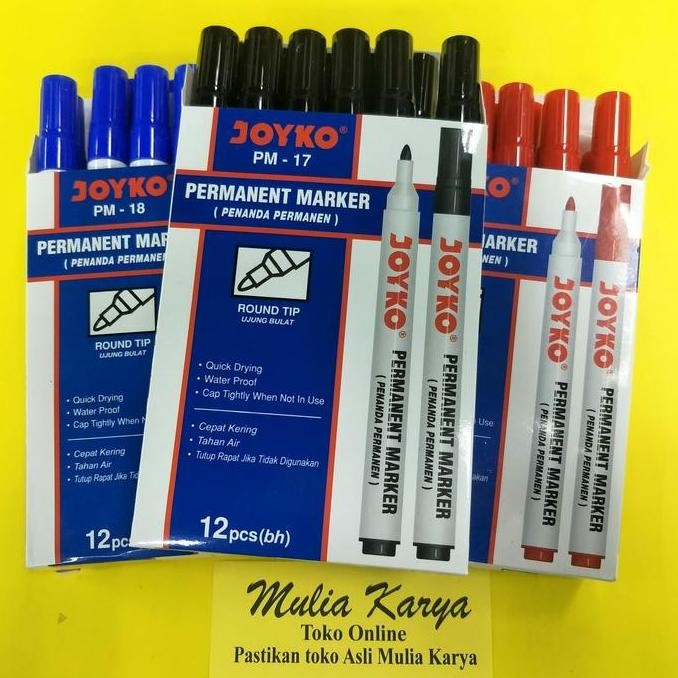 

Ready Spidol Permanen / Permanent Marker Joyko PM-17 / Dus isi 12