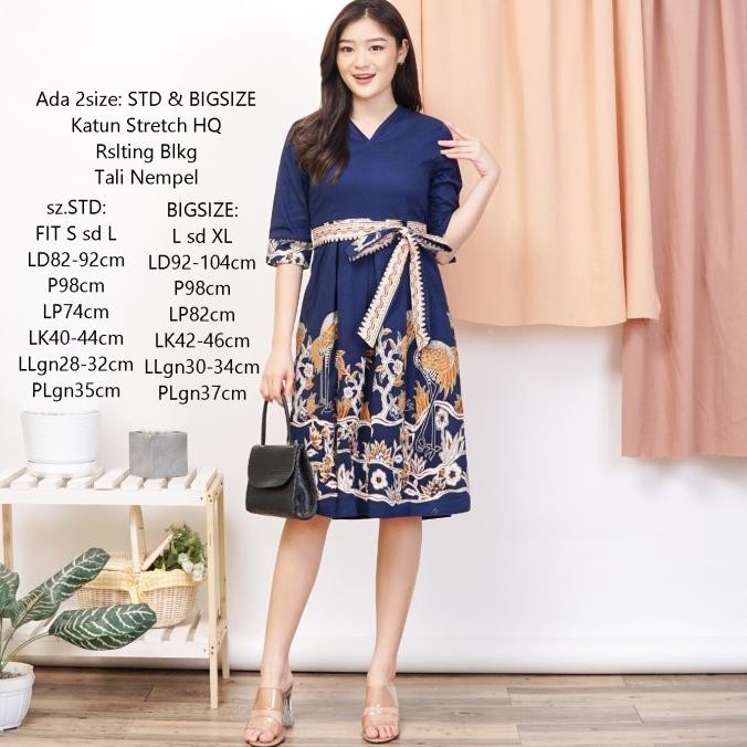 Promo Spesial Kombinasi Floral Batik Dress Mini Wanita Formal Casual NG955