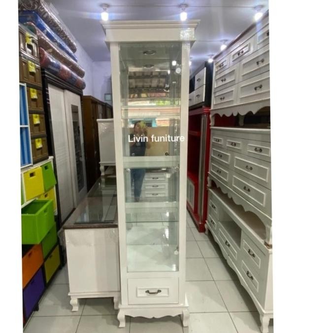 ready  lemari pajangan kaca 1 pintu