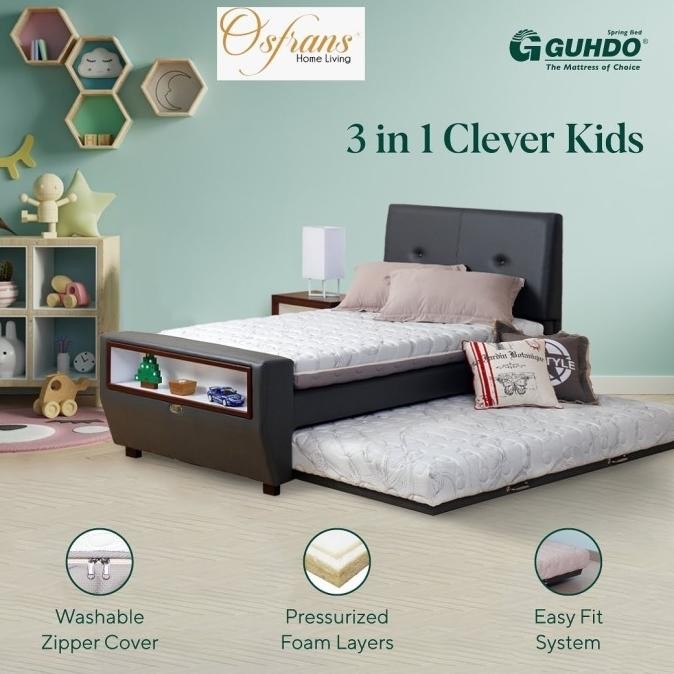 ready !!! Guhdo Kasur Springbed 3 in 1 Clever Kids DIVAN DAN KASUR SORONG SAJA