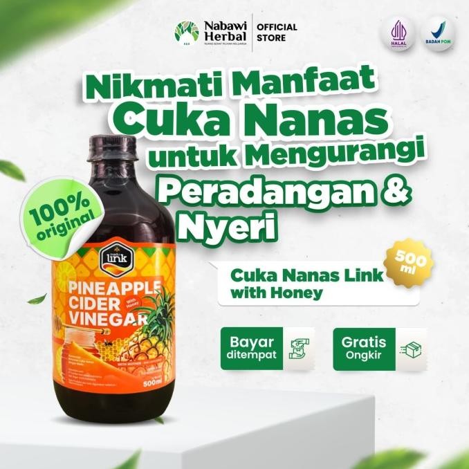 

STOK TERBATAS LINK - CUKA NANAS WITH HONEY - PINEAPPLE CIDER VINEGAR ORGANIC 500ML