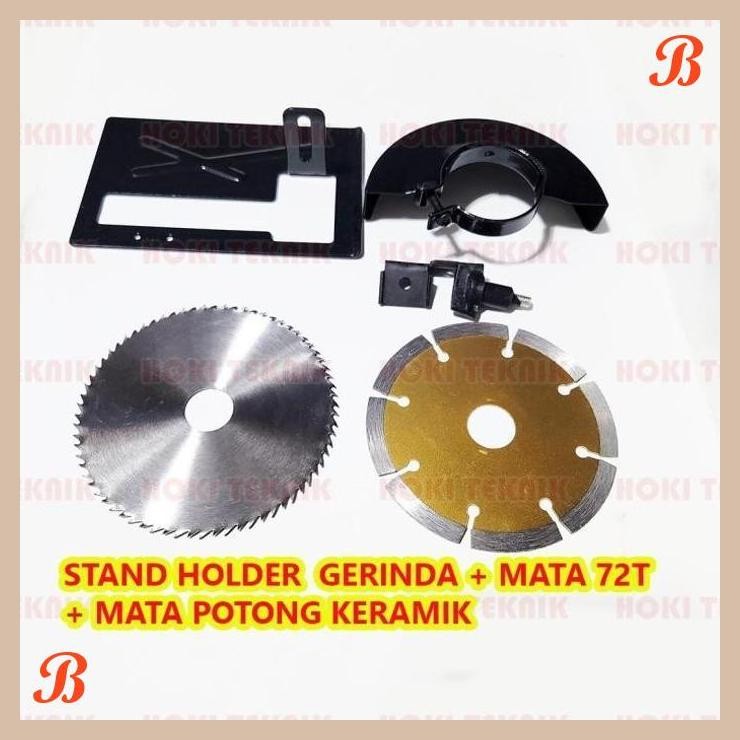 [HKT] PAKET STAND HOLDER DUDUKAN GERINDA TANGAN POTONG KERAMIK KAYU