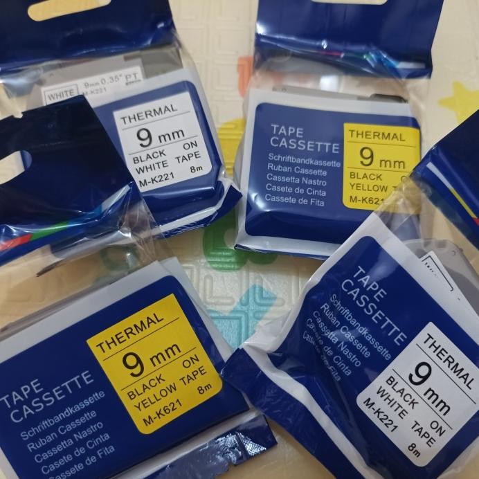 

MK 221 Label Tape 9 mm BROTHER PT-90 PT-M95 MK-221 M-K221 murah