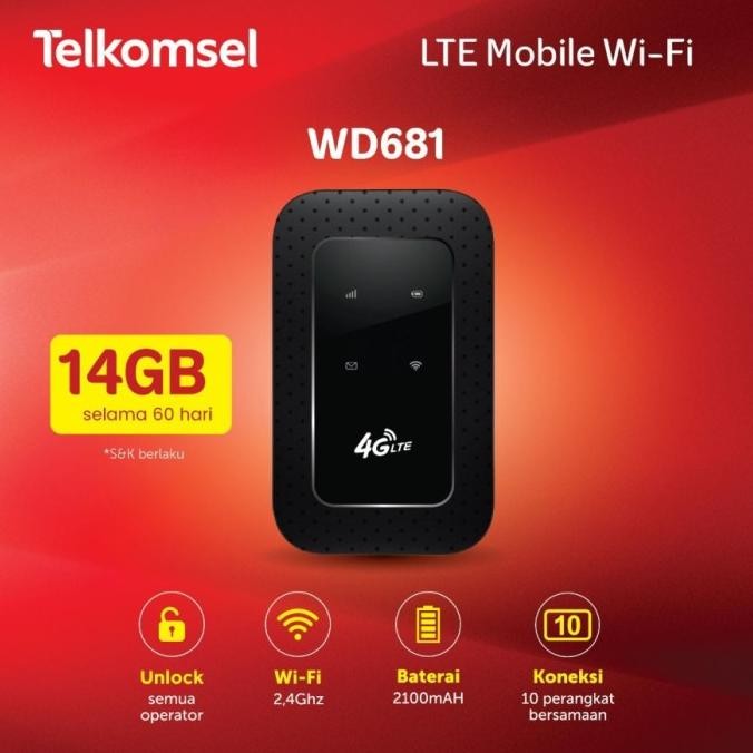 Modem Wifi 4G All Operator JIO JMR591 Free Telkomsel 14GB Unlock