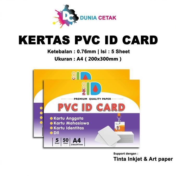 

tyS Kertas PVC Bahan ID Card Instan A4 isi 5 Lembar