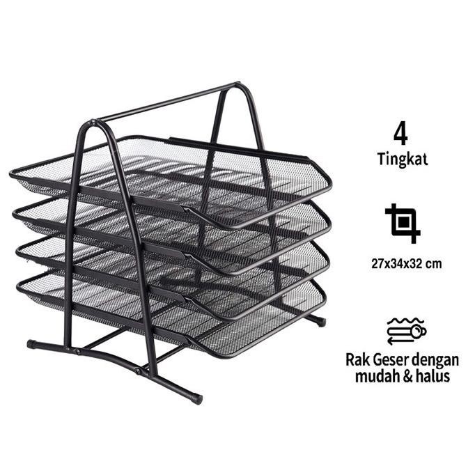

tyS SHENAR, RAK DOKUMEN KERTAS 4 SUSUN / TEMPAT FILE DOKUMEN / LETTER TRAY