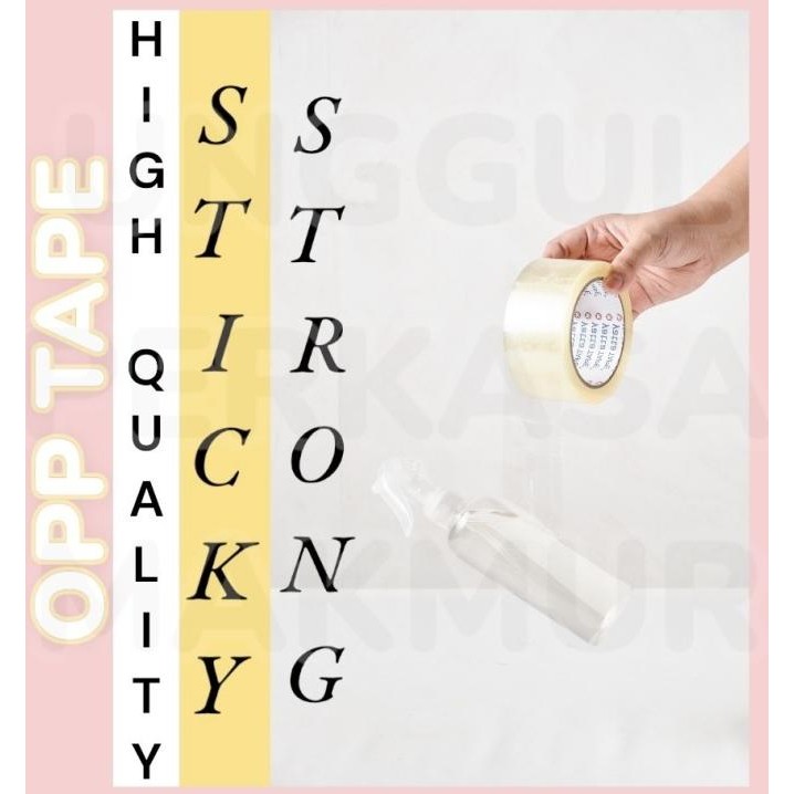 

ready Lakban Bening 2inch 48mm X 90yard Per roll 6pcs Isolasi Selotip Besar murah