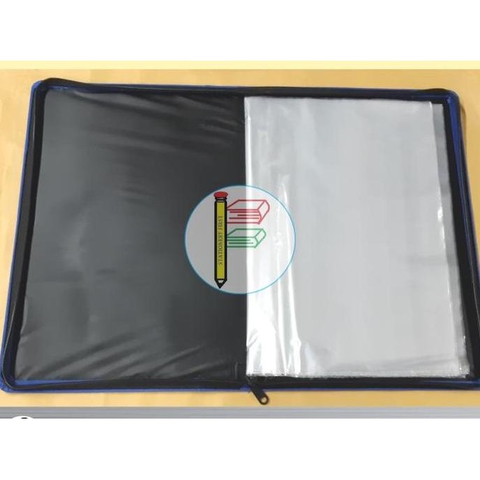 

tyS Document Keeper Clear Holder Penyimpan Dokumen Resleting Kain Erica019