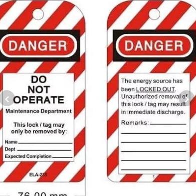 

tyS DISKON LOTO Danger Tag Pvc with Metal Eyelet and CableTie