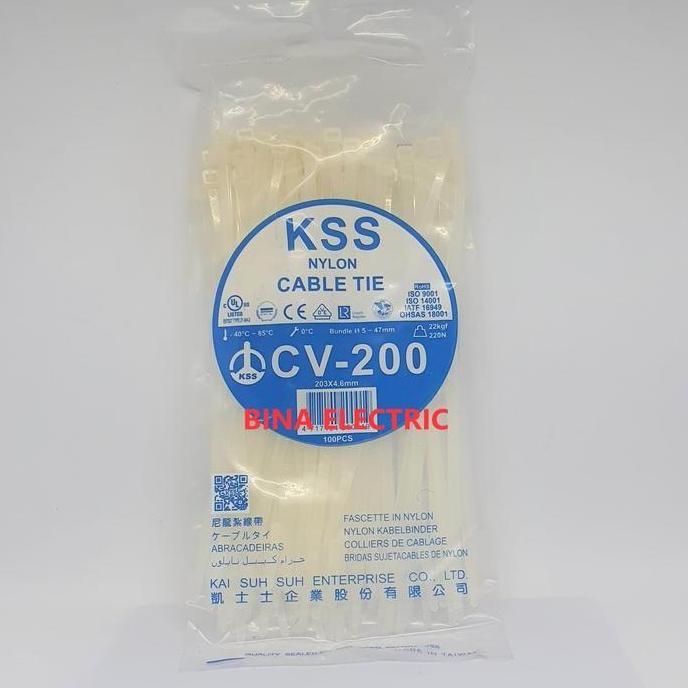 

tyS Kabel Ties KSS CV-200 4.6x203 4,6x203 20cm 20 Cm / Kabel Tis Ties Tiss