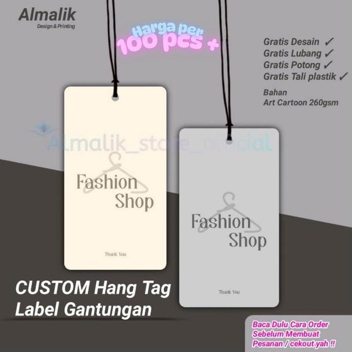 

ready Hang Tag isi 110Pcs label hangtag gantungan hangtag baju hangtag jaket hoodie hangtag hijab Custom Nama Sendiri hangtag fashion Kertas murah
