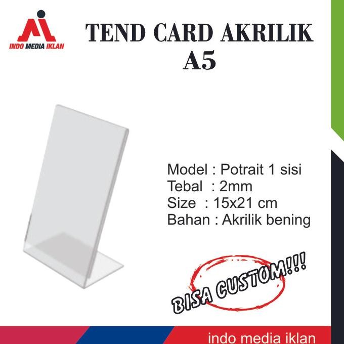 

tyS Acrylic Stand, Tent Card Acrylic, Ukuran A5 MODEL L, 1SISI