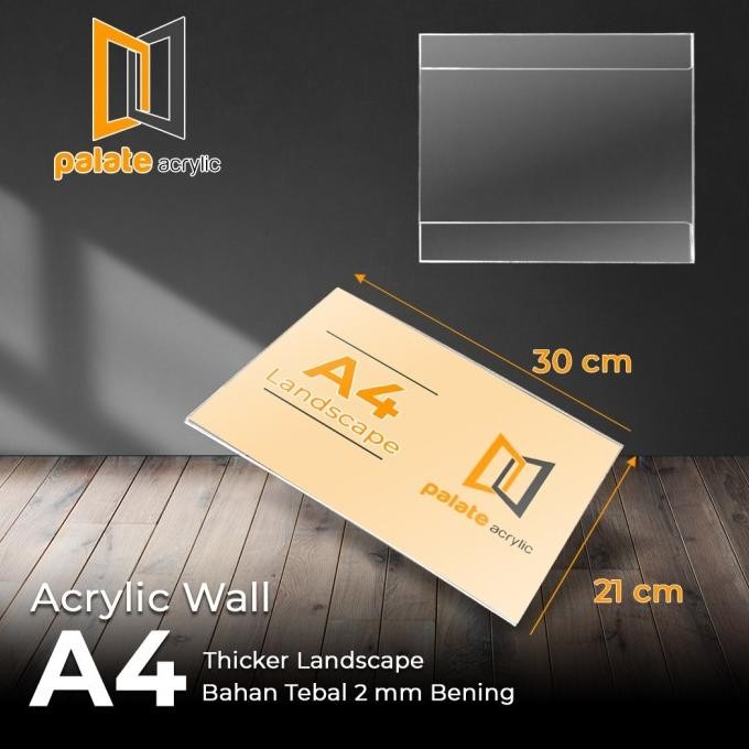 

tyS Akrilik Wall A4 / Acrylik / Thicker / Akrilik Dinding Brosur Landscape