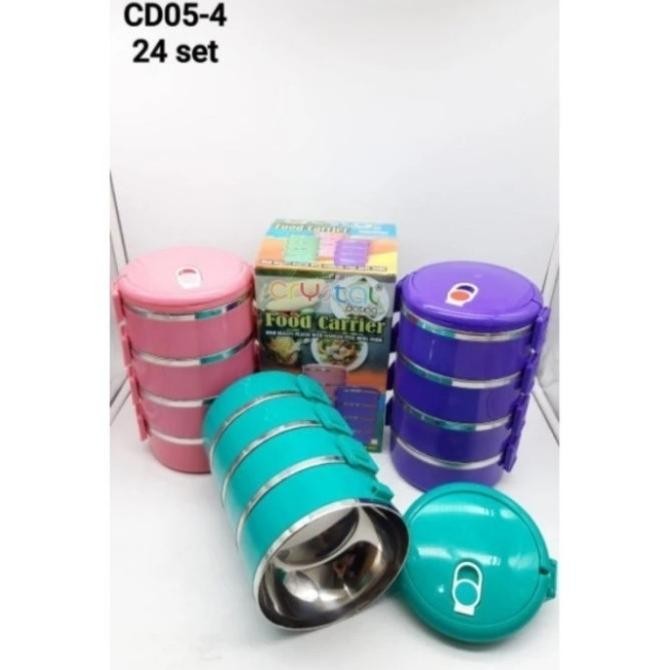 RANTANG CRYSTAL FOOD CARRIER SUSUN 4 RANTANG STAINLESS STEEL SUSUN 4