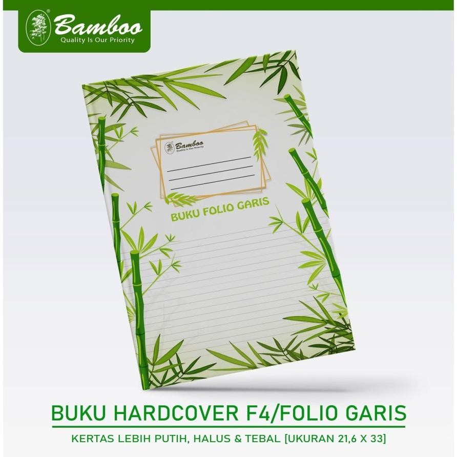 

baru !!! Bamboo Buku Folio Garis Hard Cover ( F4 ) - Bamboo Elegant Series 80 Lbr