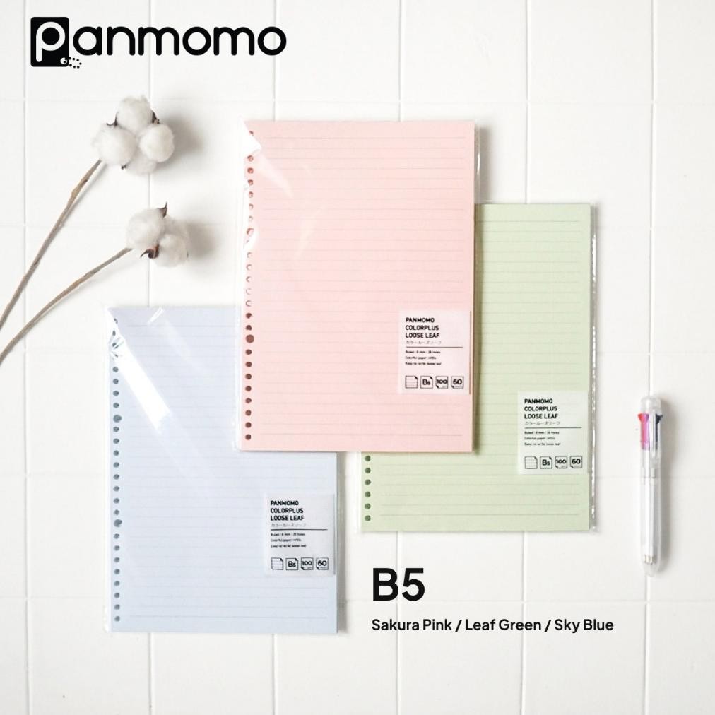 

baru !!! Panmomo Colorplus Loose Leaf Binder Paper 100gsm B5 | Kertas Refill Isi Ulang Binder Berwarna Pastel