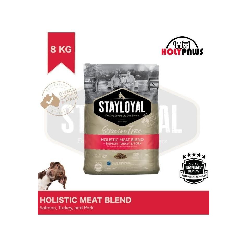 Stayloyal Makanan Anjing Holistic Grade ( Salmon, Turkey, & Pork ) 8Kg