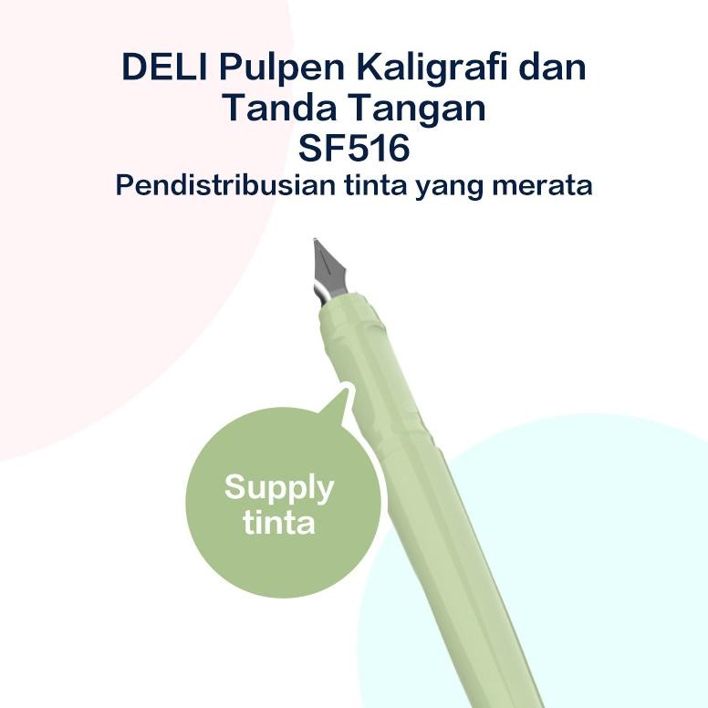 

baru !!! Deli Pulpen Kaligrafi / Pulpen Tanda Tangan / Fountain Pen Isi 4 SF51X