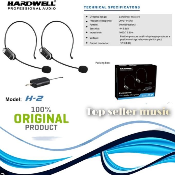 Mic Wireless Hardwell H 2 Headset Original Produk Hardwell H2 Bando