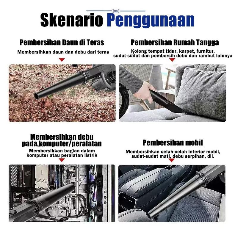 ready  YAHABIBI Hand Blower Angin Kencang Listrik Blower Keong Portable Blower Dan Vakum 2in1 Peniup