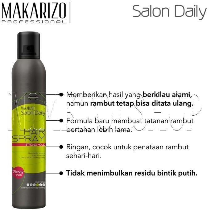 Promo Makarizo Professional Salon Daily Hair Spray 376Ml Hairspray Rambut Sanggul Wig Extra Strong H