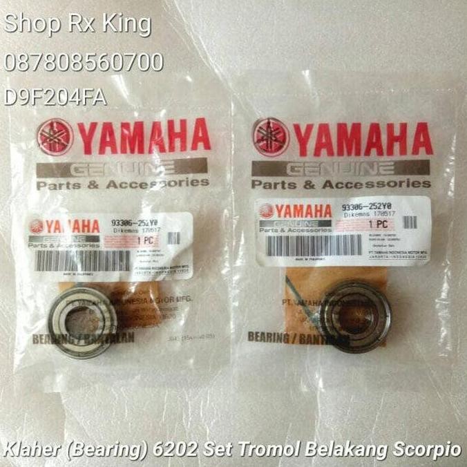 New Klaher (Bearing) 6202 Set Tromol Belakang Scorpio / Rx King Ori Yamaha