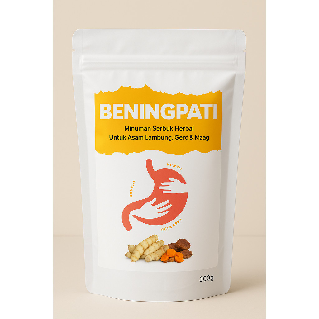 

BENING PATI OBAT HERBAL ASAM LAMBUNG GERD MAAG UMBI GARUT KUNYIT GULA AREN