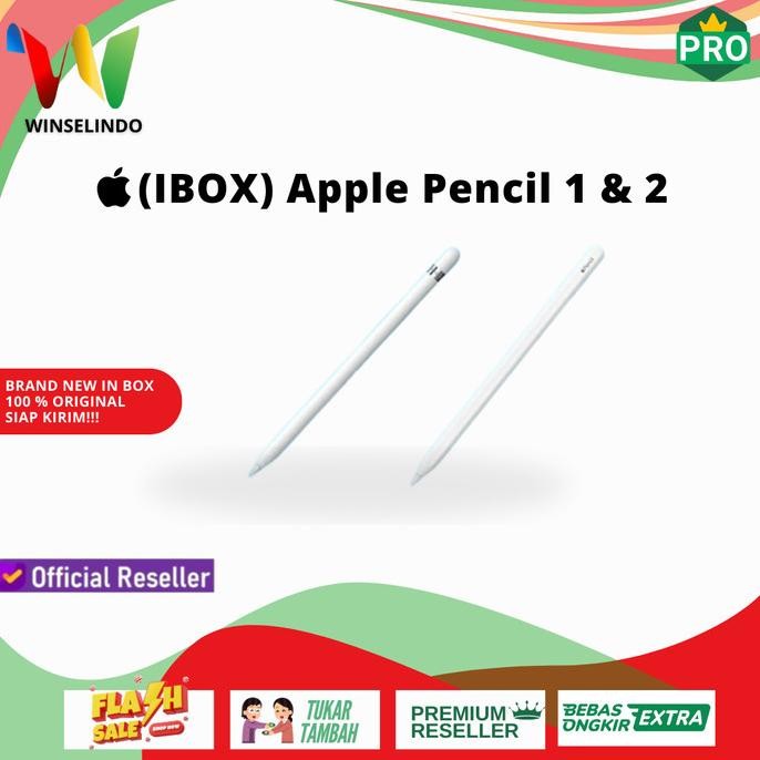(Ibox) Apple Pencil 1 2 Ipad 9 10 / Pro M1 M2 / Air 4 5 / Mini 6 Resmi New Stok