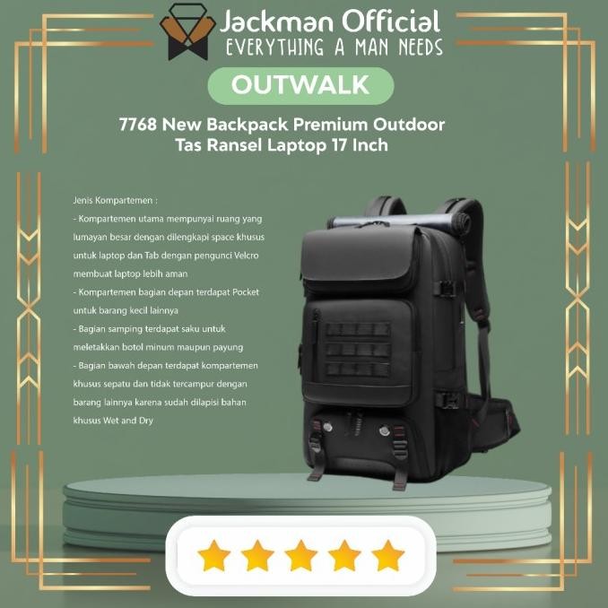 Outwalk 7768 New Backpack Outdoor - Tas Ransel Laptop 17 Inch New Stok