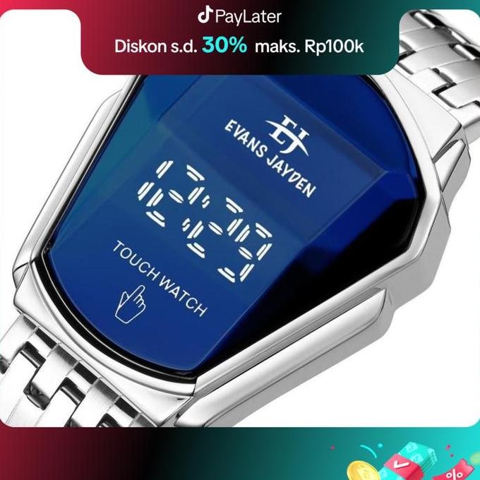 Murah Evans Jayden Jam Tangan Wanita 9953 Rantai Stainless Steel Digital Touch Screen Sapphire Glass