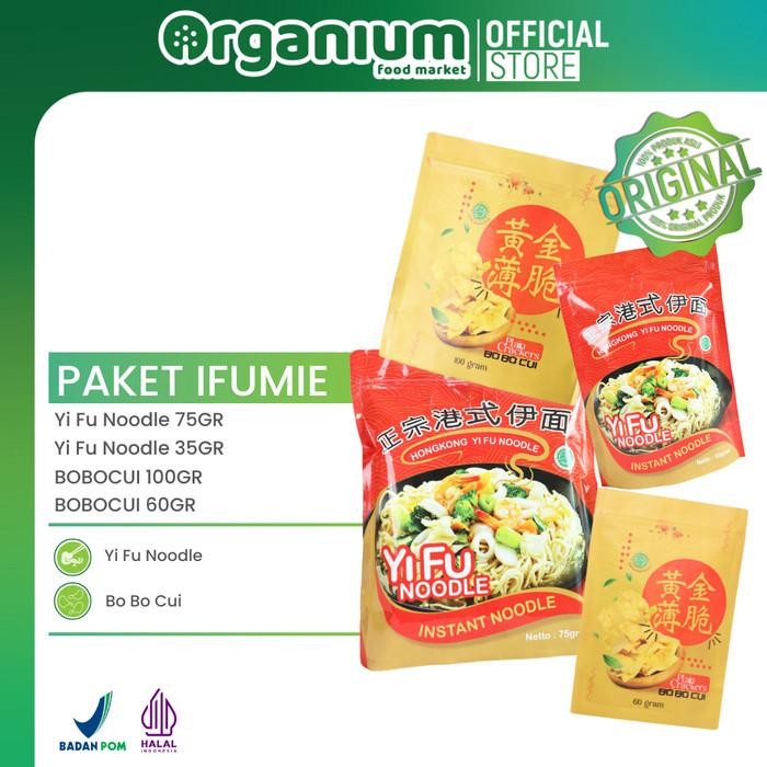 

Organium Paket Hongkong Yi Fu Noodle 75G + 30G + Bo Bo Cui 100G + 60G