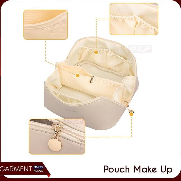 TAS KOSMETIK SKINCARE DILENGKAPI FURING DAN KANTONG TRAVEL POUCH MAKE UP KAPASITAS BESAR WATERPROOF