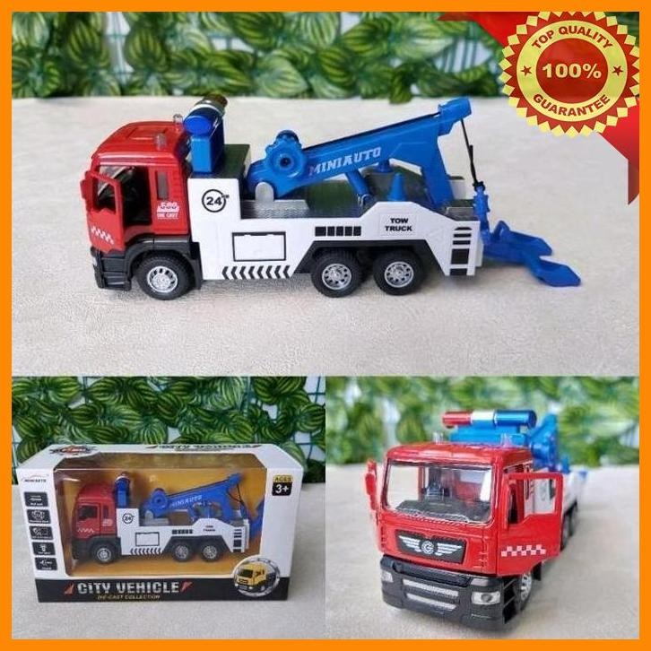 [PAR] DIECAST TRUK DEREK MINIATUR TRUK TOWING LAMPU SUARA
