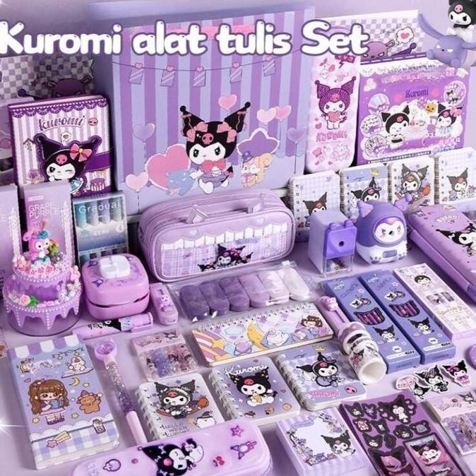 

TERBARU - CODKuromi Kotak Hadiah Mewah Alat Tulis Set Sanrio Tempat Pensil Buku Catatan Hadiah Ulang Tahun Anak Perlengkapan Sekolah Set Alat Tulis Kuromi Stationery