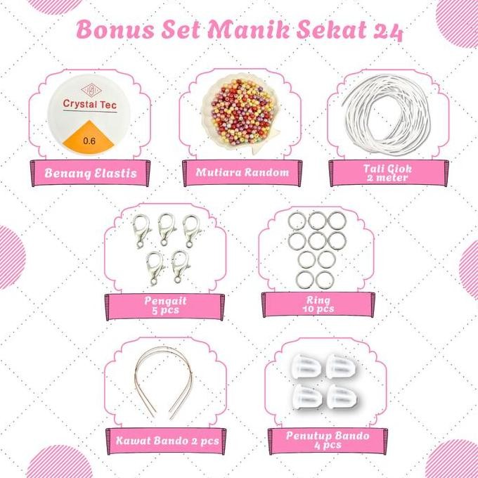 

tyS DIY Manik Manik Set Aesthetic - 1 Set DIY Manik Manik - Manik Manik 1 Set Kotak Lengkap - (BONUS Benang Elastis + Tali Giok + Manik Random + Pengait Udang + Ring) - SM002