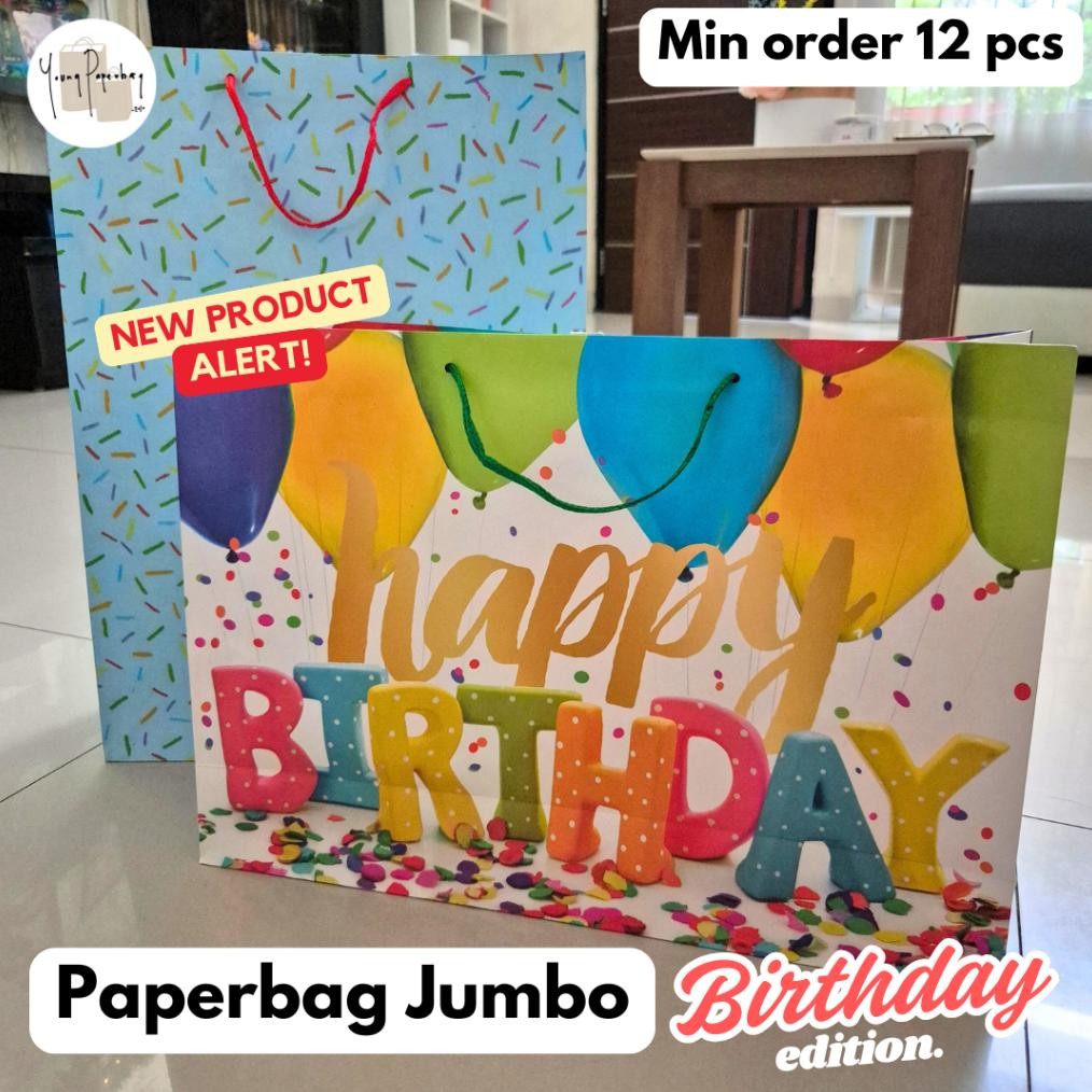 

Fgk-24 Paper Bag / Tas Kertas / Goodie Bag Motif Birthday Untuk Ulang Tahun/Kado/Gift Art Paper 150 Gsm - 1 Pcs