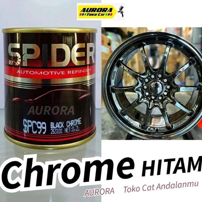 TERBARU - CAT BLACK CHROME SPIDER CROM HITAM | Krom