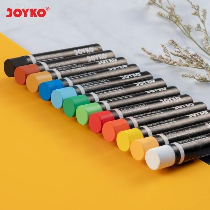 

h-4 fsd-34 Joyko Artist Oil Pastel OP-12ART Crayon Krayon Minyak 12 Warna Original Original