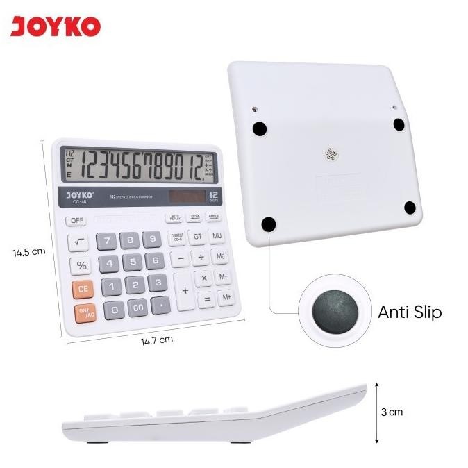 

wes-24 FE24 KALKULATOR CHECK & CORRECT JOYKO CC-68 - Calculator Desktop 12Digit CC68 Berkualitas Premium