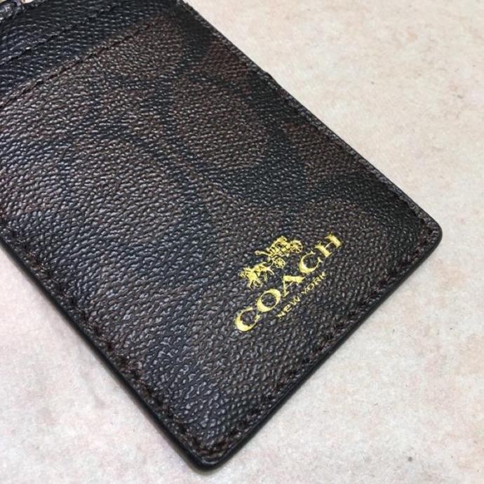 

new !!! COACH LANYARD PEMEGANG KARTU ID/NAME TAG DIY LANYARD BROWN KHAKI 65573 murah