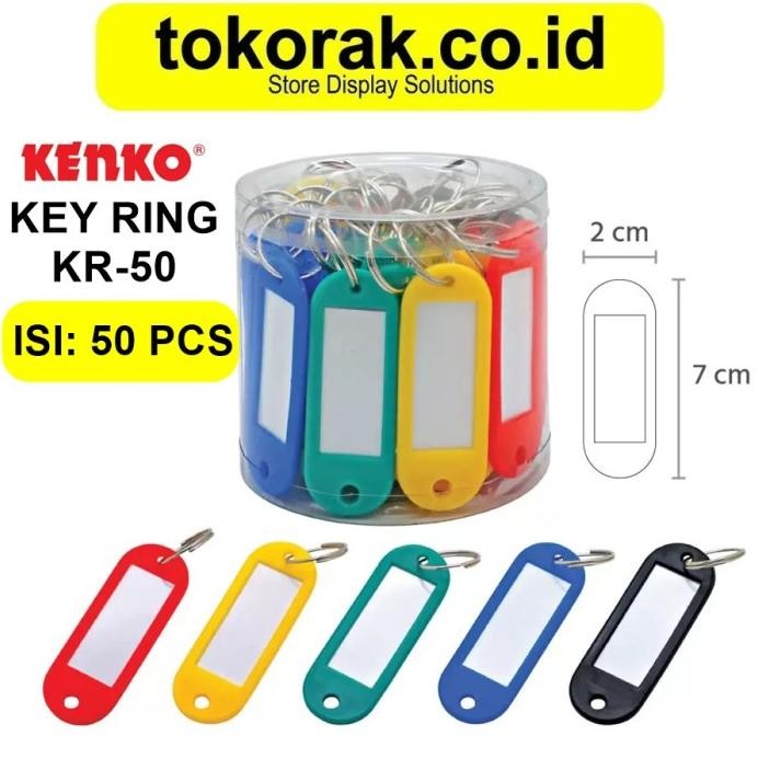 

new !!! KEY RING KENKO GANTUNGAN KUNCI LABEL NAMA KR 50 PCS NAME TAG KR50 murah