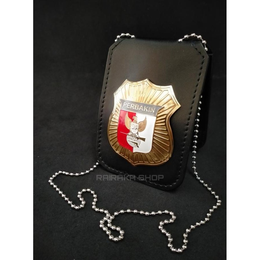

new !!! Name Tag ID Card Dompet Kalung Lencana KTA PERBAKIN Kulit Bagus murah