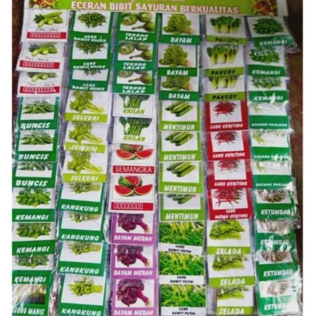 kw impor Benih Bibit Sayuran Dan Buah-Buahan Satu Paket Isi 60 Benih PREMIUM