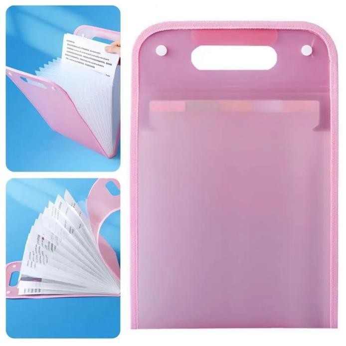 

new !!! GTT Tas File Warna Transparan Anti Air 13 Sekat Multi Layer Folder Map Stationery murah