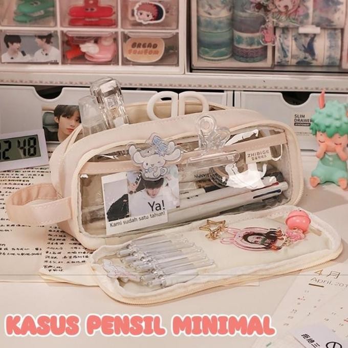 

new !!! Gaya sederhana gaya Korea Kapasitas Besar Kotak Pensil Tempat Pensil Siswa Sekolah Dasar Gaya Kotak Alat Tulis Warna Solid Tempat Pensil murah
