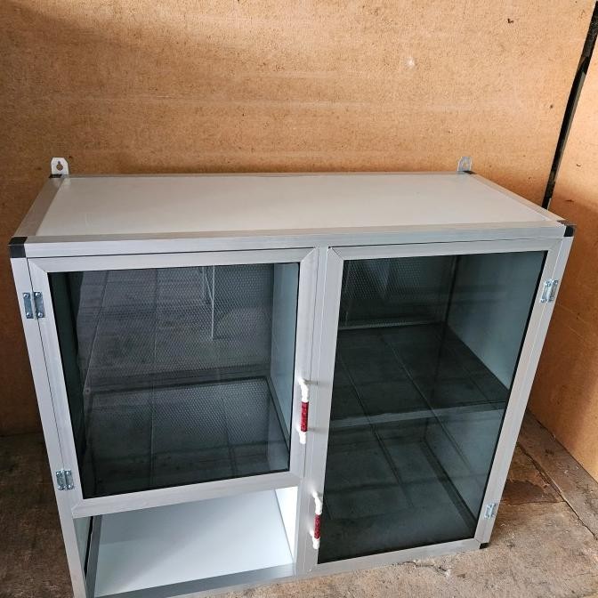 RAK LEMARI GANTUNG KITCHEN SET ATAS ALUMINIUM BUMBU 2 PT