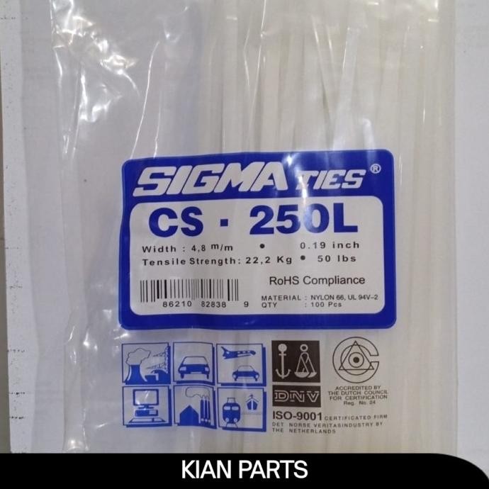 

new !!! Kabel Ties Sigma CS 250L PUTIH murah
