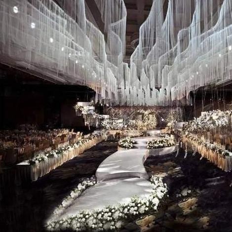 ready  Plafon Arus Dekorasi/Plafon Arus Kain Brukat/Plafon Dekorasi Tenda Pernikahan [Per Meter] mur