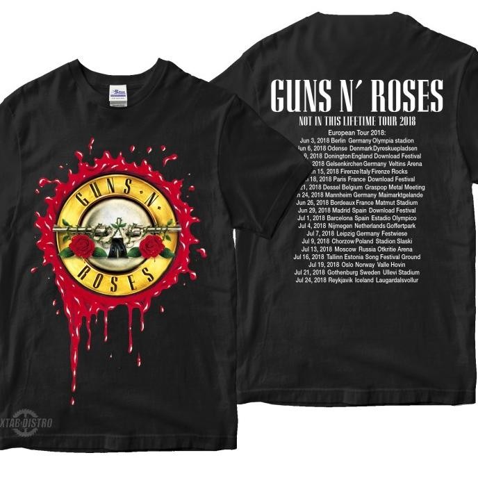 new  Kaos GUNS N ROSES TOUR 2018 kaos band guns roses gnr november rain murah